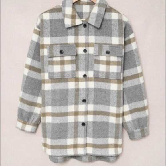 Plaid Oversized Flannel Shacket - Picture 5 of 9